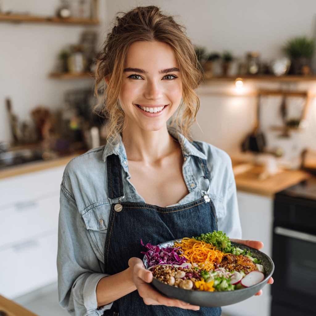 Vyvážené jedlo obsahujúce správne pomery proteínov, sacharidov a tukov